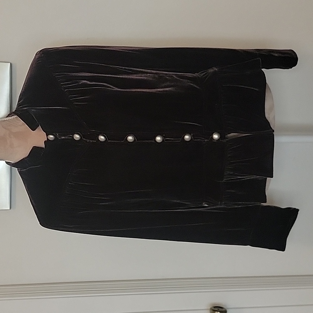 S&D Deep Purple (almost brown) Velvet Silk Blend Jacket, Pristine Condition!